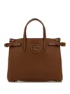 Valentino Garavani  Tobacco Leather Small Antibes Tote Bag In Brown