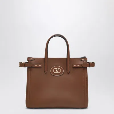 Valentino Garavani Tobacco Leather Small Antibes Tote Bag Women In Brown