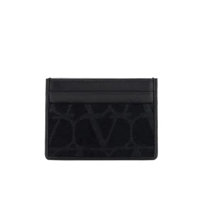 Valentino Garavani Toile Iconographe Card Holder In Black