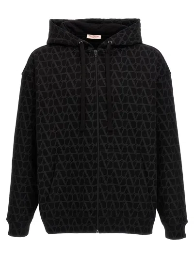 Valentino Garavani 'toile Iconographe' Hoodie In Black