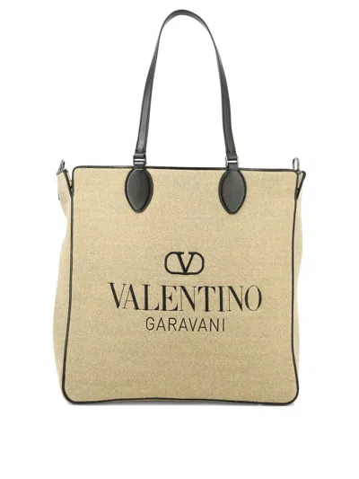 Valentino Garavani "toile Iconographe" Reversible Shopping Bag In Beige