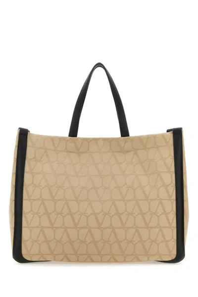 Valentino Garavani Toile Iconographe 37cm Printed Shopping Handbag For Men In Brown
