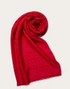 Valentino Garavani Toile Iconographe Stole In Silk And Wool Woman Rosso Valentino Uni In Red