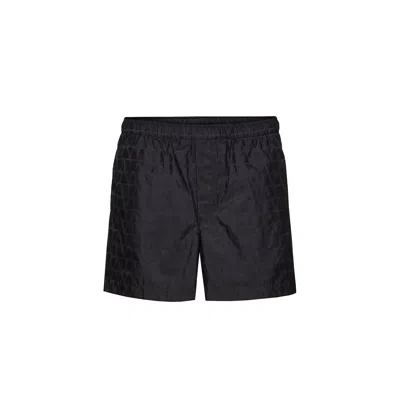 Valentino Garavani Toile Iconographe Swim Shorts In Blue