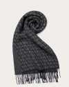 Valentino Garavani Toile Iconographe Wool And Cashmere Scarf Woman Grey/dark Grey Uni In グレー/ダークグレー