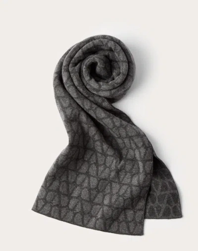 Valentino Garavani Toile Iconographe Wool And Cashmere Scarf Woman Light Grey Uni