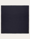 Valentino Garavani Toile Iconographe Wool And Silk Shawl Woman Navy Uni In ネイビー