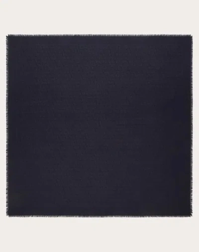VALENTINO VALENTINO GARAVANI TOILE ICONOGRAPHE WOOL AND SILK SHAWL WOMAN NAVY UNI