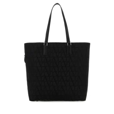 Valentino Garavani Tolie Iconographe Shopping Bag In Black
