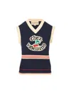 Valentino Garavani Women Midnight Blue Cotton Vest In Blue