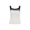 Valentino Sleeveless Knitted Top Striped Detail In White
