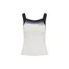 Valentino Sleeveless Knitted Top Striped Detail In White