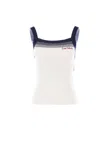 Valentino Sleeveless Knitted Top Striped Detail In White