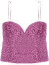 Shop Valentino Garavani Top In Absolute Rose/nero