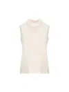 Valentino Sleeveless Silk Top Without In Beige