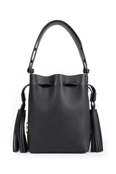 Valentino Garavani Black Leather Handbag In Gray