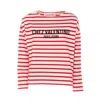 Valentino Womens Avorio Rosso Striped Brand-print Cotton-jersey T-shirt In Red