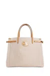 Valentino Antibes Big Shopping Bag With Adjustable Side Straps In Beige