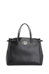 Valentino Logo-plaque Tote Bag In Black