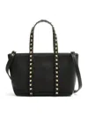 Valentino Garavani Rockstud Small Garnet Calfskin Shopping Bag