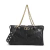 Valentino Panthea Leather Tote Bag In Black