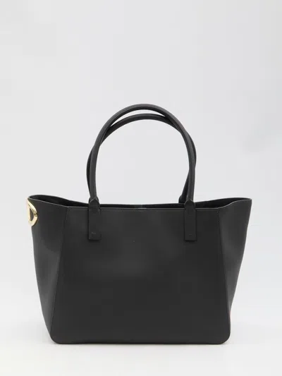 Valentino Garavani Vlogo Side Shopping Bag In Black