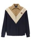 Valentino Wool And Cotton Jacket With Chevron Pattern In Black