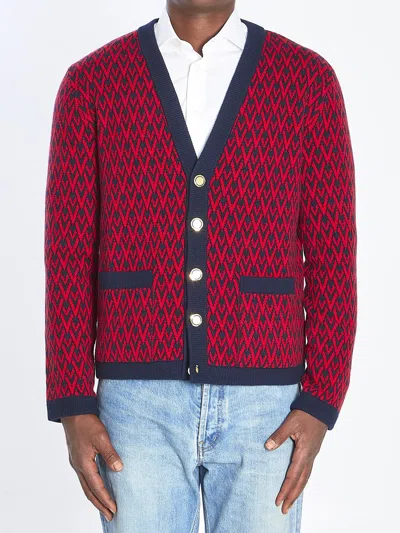 Valentino Garavani Toute La V Cardigan In Red