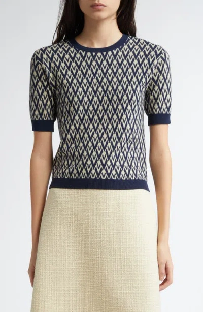 Valentino Garavani Toute La V Jacquard Virgin Wool Sweater