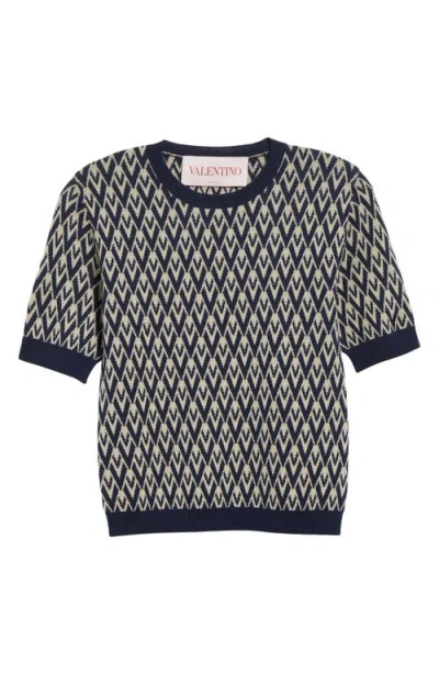 VALENTINO VALENTINO GARAVANI TOUTE LA V JACQUARD VIRGIN WOOL SWEATER