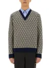 Valentino Wool Jumper With Toute La V Jacquard Pattern
