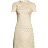 Valentino Garavani Toute La V Metallic Jacquard Minidress In Gold