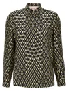 Valentino Toute La V Twill Shirt Shirts Multicolor In White/black