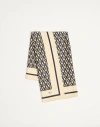 Valentino Garavani Toute La V Scarf In Cream/black