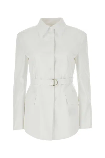 Valentino Garavani Cotton Poplin Overcoat For Women In Transparent