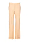 Valentino Camel Trousers With Side Pockets And Cuffs