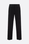 Valentino Wide Leg Trousers With Side And Back Pockets In Black