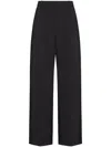 Valentino Virgin Wool Wide-leg Tailored Trousers In Black