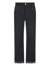 Valentino Straight Trousers With Belt Loops And Studs In Blue