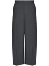 Valentino Belt Loop Wool Casual Pants In Grey