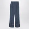 Valentino Blue Trousers In Chambray Denim In Blue