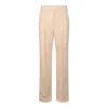 Valentino Tailored Trousers With Belt Loops And Cuffed Hem In White