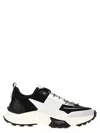 Valentino True Act Leather-trimmed Mesh And Rubber Sneakers In White/black