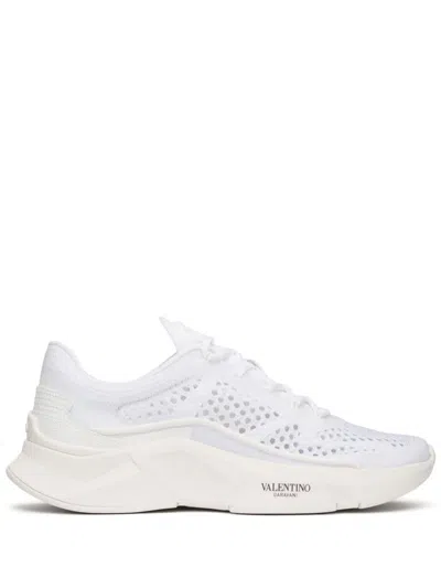 Valentino Garavani True Actress Sneakers In Mesh And Leather In White