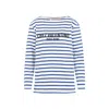 Valentino Chez Logo Long-sleeved Stripe T-shirt In Blue
