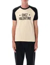 Valentino Sleeve Contrast Graphic Print Crew Neck In Neutral