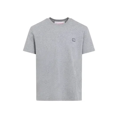 Valentino Logo Short-sleeved T-shirt In Grey