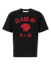 Valentino Garavani Cotton T-shirt With Panther Print In Black