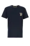 Valentino Garavani Logo-embroidered Cotton T-shirt In Blue