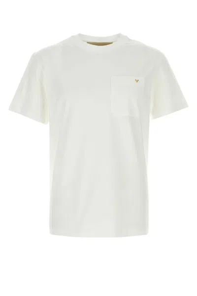 Valentino Garavani Cotton Jersey With Chest Pocket T-shirt In White